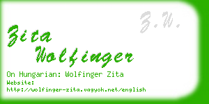 zita wolfinger business card